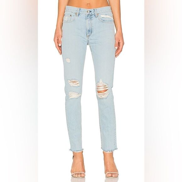 Rag & Bone Marilyn Distressed Light Wash Skinny Jean Size 24 - Picture 1 of 14